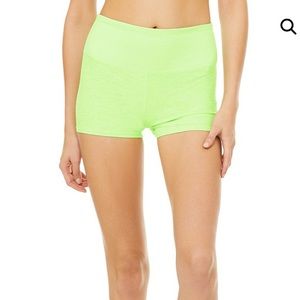 SOLD XXXXX Alo yoga lime green shorts